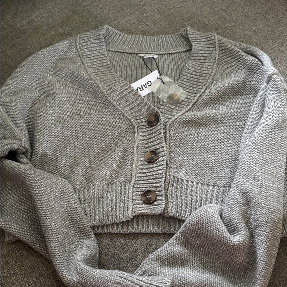 Garage Cropped Grey Cardigan